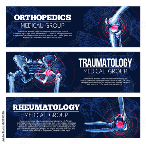 Medical vector banners orhtopedics, traumatology photo