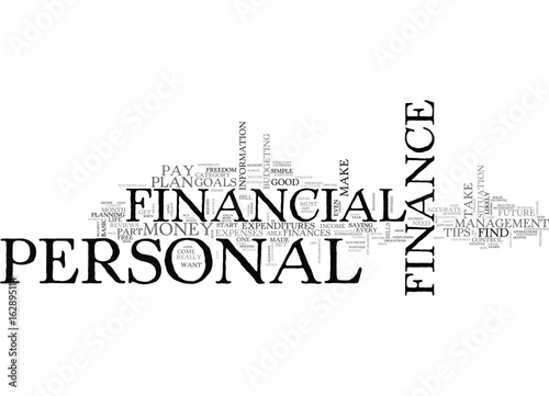 BASIC TIPS ON PERSONAL FINANCE TEXT WORD CLOUD CONCEPT