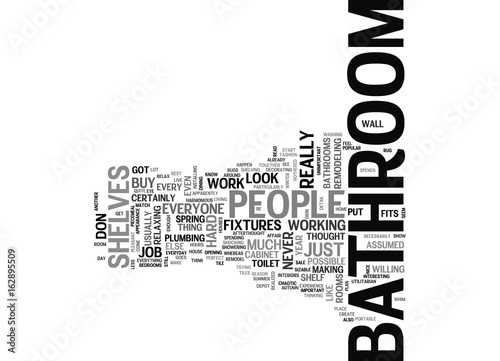 BATHROOM SHELVES TEXT WORD CLOUD CONCEPT