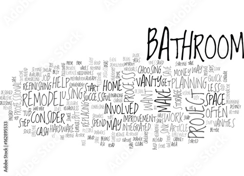 BATHROOM REMODEL THE PLAN TEXT WORD CLOUD CONCEPT
