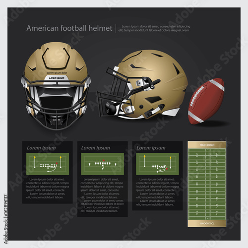American football helmet with team plan vector illustration