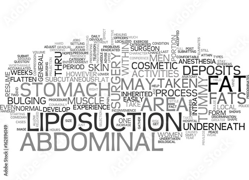 BE COMFORTABLE ON A FLAT TUMMY TEXT WORD CLOUD CONCEPT