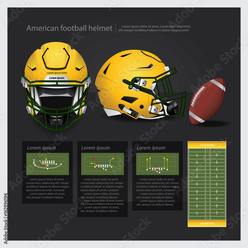 American football helmet with team plan vector illustration