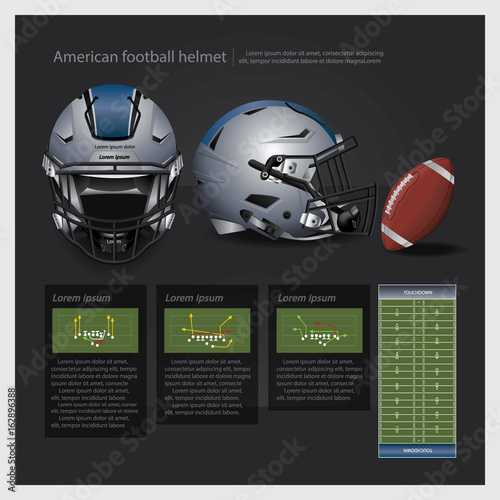 American football helmet with team plan vector illustration