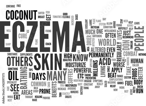 BEAT YOUR ECZEMA SKIN DISEASE NOW TEXT WORD CLOUD CONCEPT