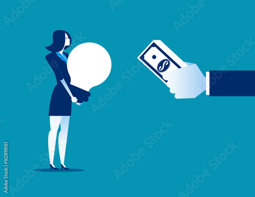 Buy business idea with money. Concept business vector illustration.