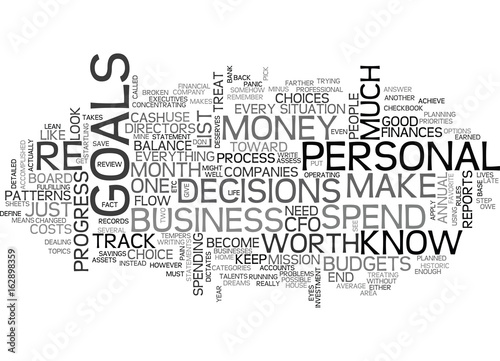 BECOME YOUR OWN PERSONAL CFO TEXT WORD CLOUD CONCEPT