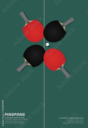 Pingpong Poster Template Vector Illustration