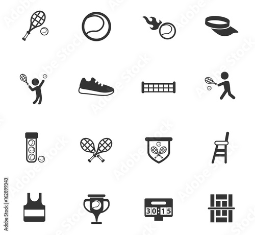 tennis icon set