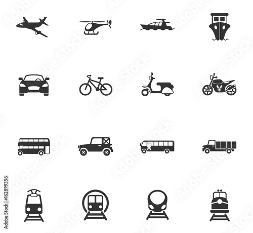 transport icon set