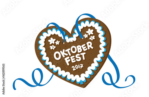 Lebkuchenherz mit Bändchen Oktoberfest 