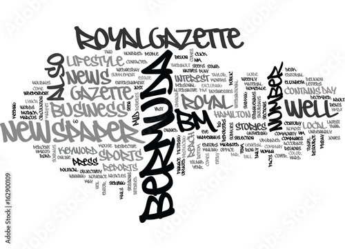 BERMUDA NEWSPAPER TEXT WORD CLOUD CONCEPT