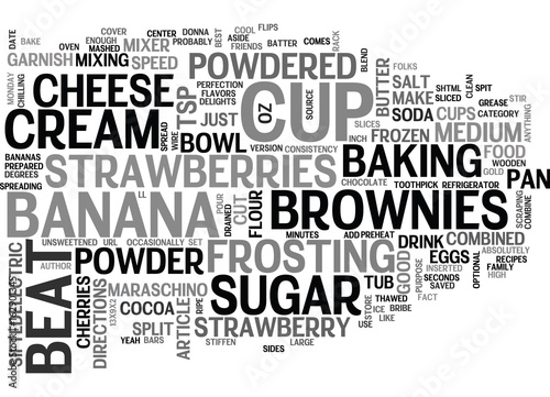 BEST RECIPES BANANA SPLIT BROWNIES TEXT WORD CLOUD CONCEPT