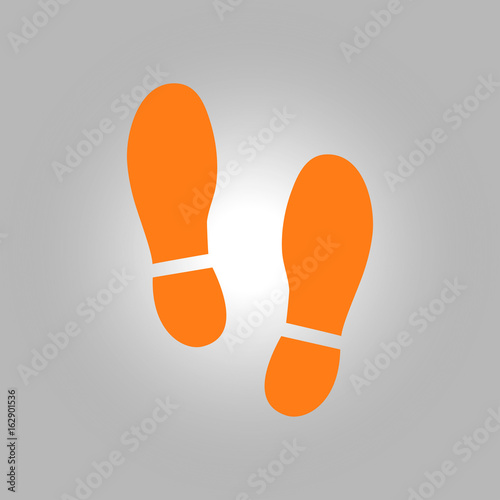 Black Imprint soles shoes icon. Flat design style.