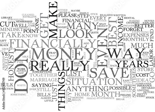 BEST WAY TO SAVE MONEY TAKE AN HONEST LOOK AT YOUR FINANCES TEXT WORD CLOUD CONCEPT