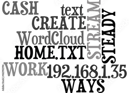 WAYS TO CREATE A STEADY CASH STREAM WHILE YOU WORK FROM HOME TEXT WORD CLOUD CONCEPT photo