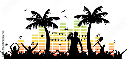 Silhouette Konzert Strand Sommer