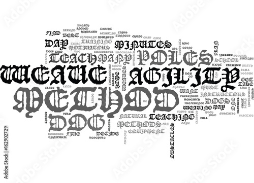 WEAVE POLES WHICH METHOD SHOULD I USE FOR MY DOG TEXT WORD CLOUD CONCEPT