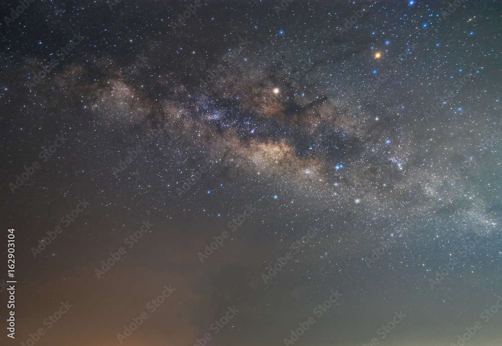 Clearly milky way on night sky with a million star