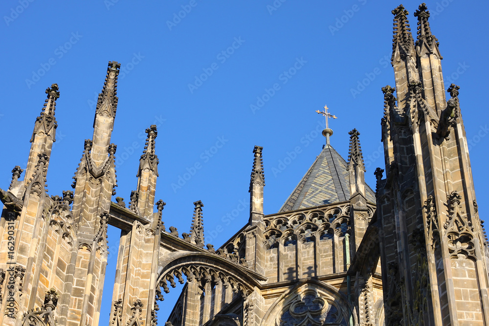 Gothic turrets of St. Vitus cathedral in Prague, Czech Republic Gothic turrets of St. Vitus cathedral in Prague, Czech Republic