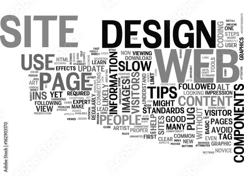 WEB DESIGN TIPS TEXT WORD CLOUD CONCEPT