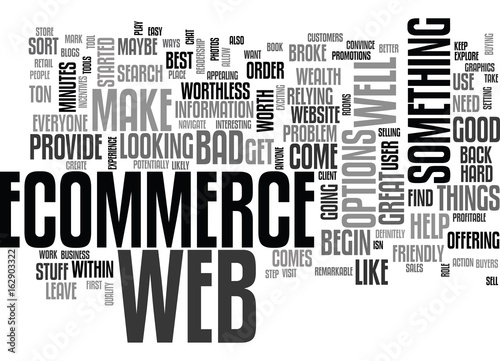 WEB ECOMMERCE WHERE TO BEGIN TEXT WORD CLOUD CONCEPT