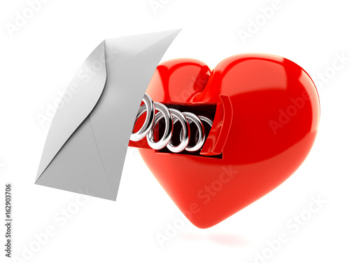 Schilderij op canvas Heart with envelope