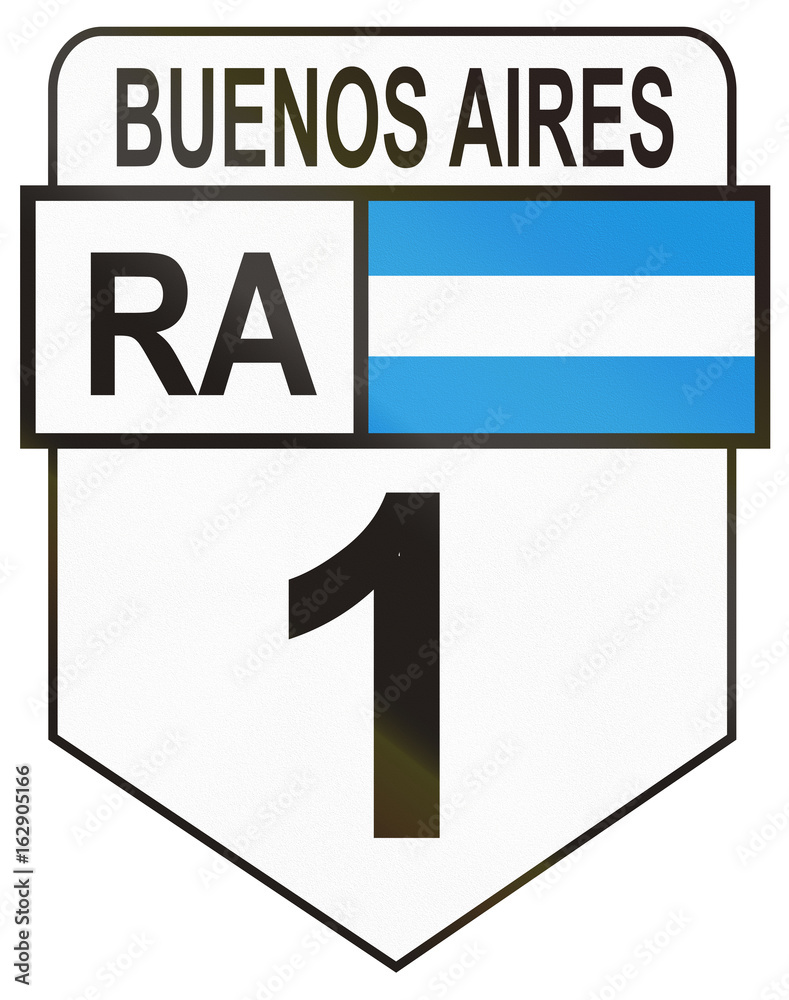 Route sign of the Argentinian national route 1 Route sign of the Argentinian national route 1
