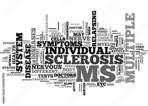 WHAT DO YOU NEED TO KNOW ABOUT MULTIPLE SCLEROSIS TEXT WORD CLOUD CONCEPT