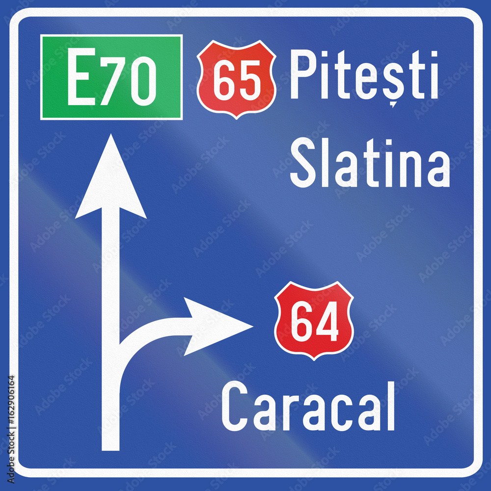 Diagram type direction sign used in Romania