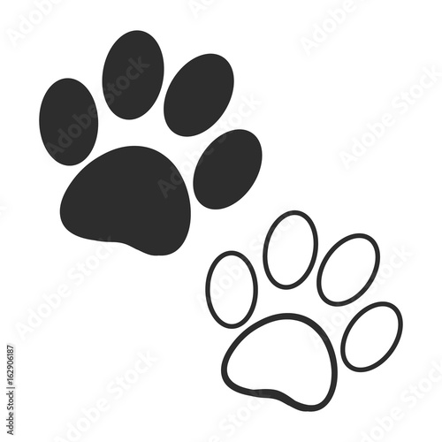 Dog prints on a white background
