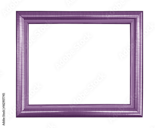 purple vintage picture and photo frame isolated on white background