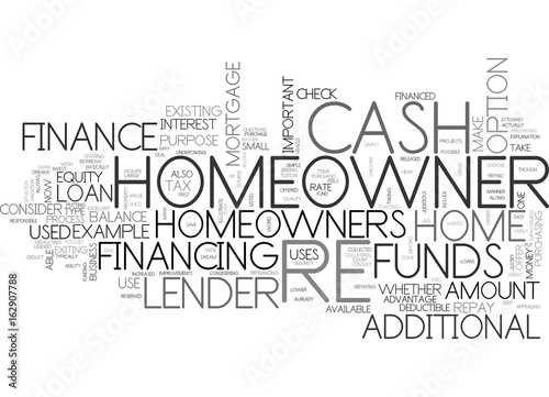 WHAT IS A CASH OUT RE FINANCE TEXT WORD CLOUD CONCEPT