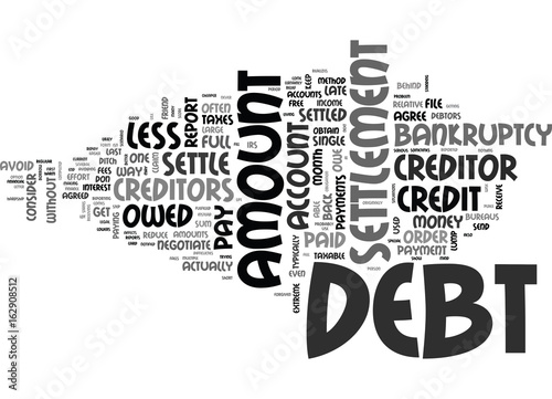 WHAT IS DEBT SETTLEMENT TEXT WORD CLOUD CONCEPT