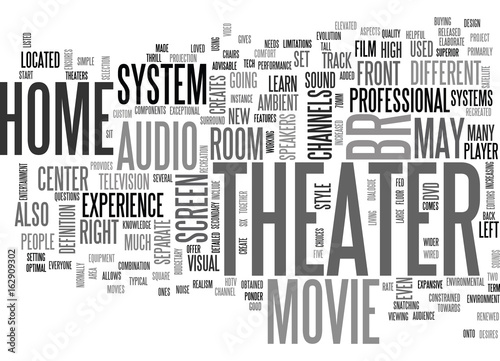 WHAT IS HOME THEATER TEXT WORD CLOUD CONCEPT