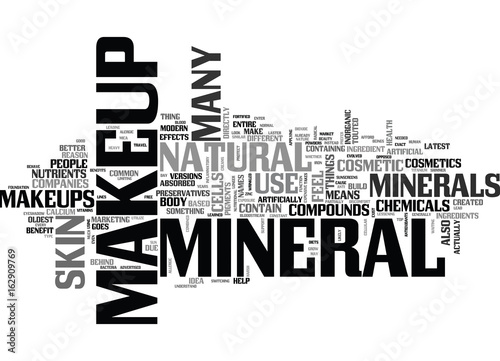 WHAT IS MINERAL MAKEUP TEXT WORD CLOUD CONCEPT