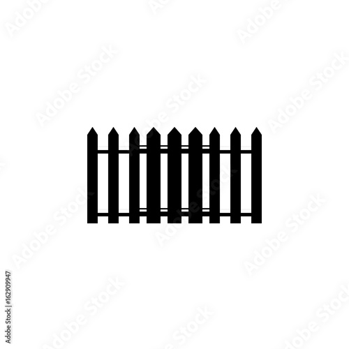 Fence icon flat. Black pictogram on white background. Vector illustration symbol and bonus button