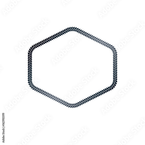 Luxury hexagonal frame with empty copy-space, classic heraldic blank geometric shape created as rope design. Retro style label.