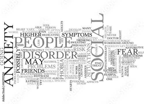 WHAT IS SOCIAL ANXIETY TEXT WORD CLOUD CONCEPT