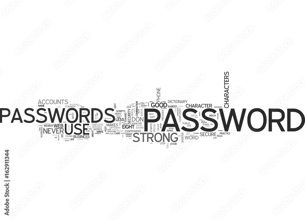 what-makes-a-strong-password-text-word-cloud-concept-stock-vector