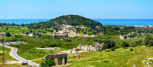 Antique ruins, amphitheatre and gate near Patara beach,Turkey.