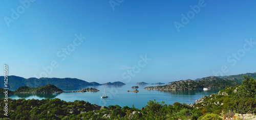 Majestic panoramic view of the Kekova Island and Kalekoy, Demre district, Turkey