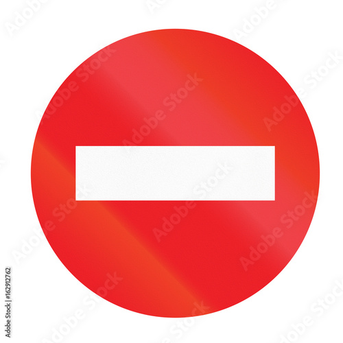 Do not enter - Regulatory road sign in Uruguay