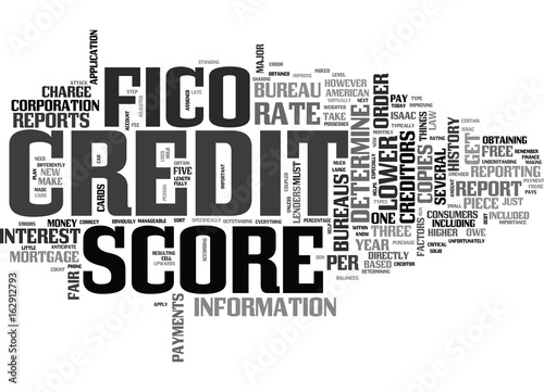 WHAT S IN YOUR FICO SCORE TEXT WORD CLOUD CONCEPT