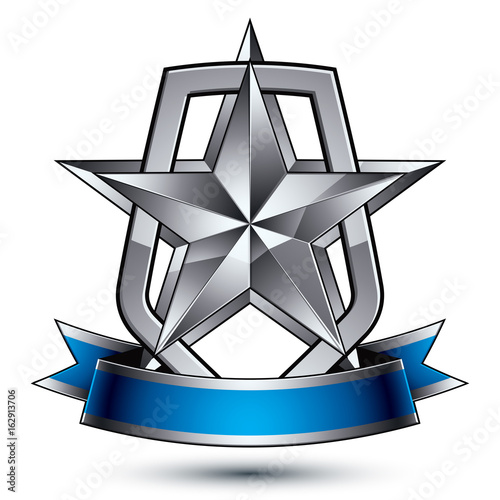 Renown vector silver star w...