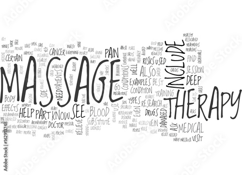 WHAT SHOULD YOU KNOW ABOUT MASSAGE THERAPY TEXT WORD CLOUD CONCEPT