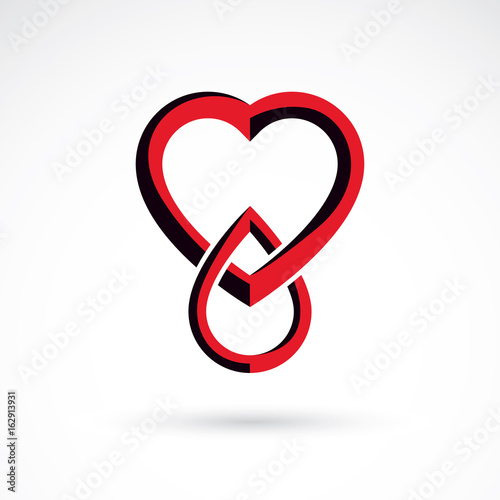 Red heart shape vector illu...