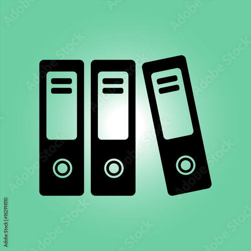 Office folders with papers and documents. Archives folder icon. 