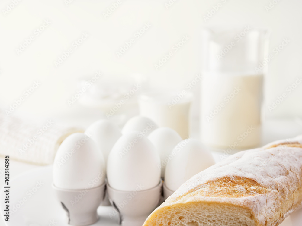 Still life air white protein breakfast Still life air white protein breakfast