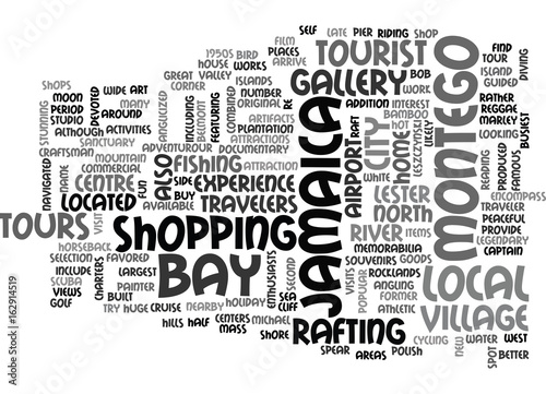 WHAT TO DO IN MONTEGO BAY TEXT WORD CLOUD CONCEPT photo